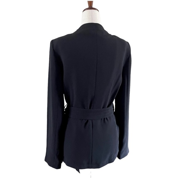 Donna Karan Solid Black Tie Belt Blazer Jacket Size 10 NWT - Picture 2 of 11